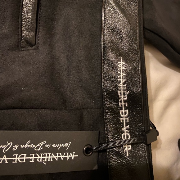 Maniere de voir rubbed faux suede biker leggings - Picture 5 of 8